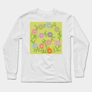 Flower and leaves background filling the frame. Long Sleeve T-Shirt